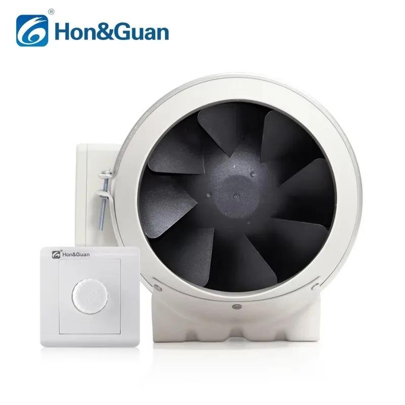 EC Exhaust Duct Fan with Speed Controller Extractor Hood for Kitchen Suction Gran Volumen De Aire Inline Duct Fan