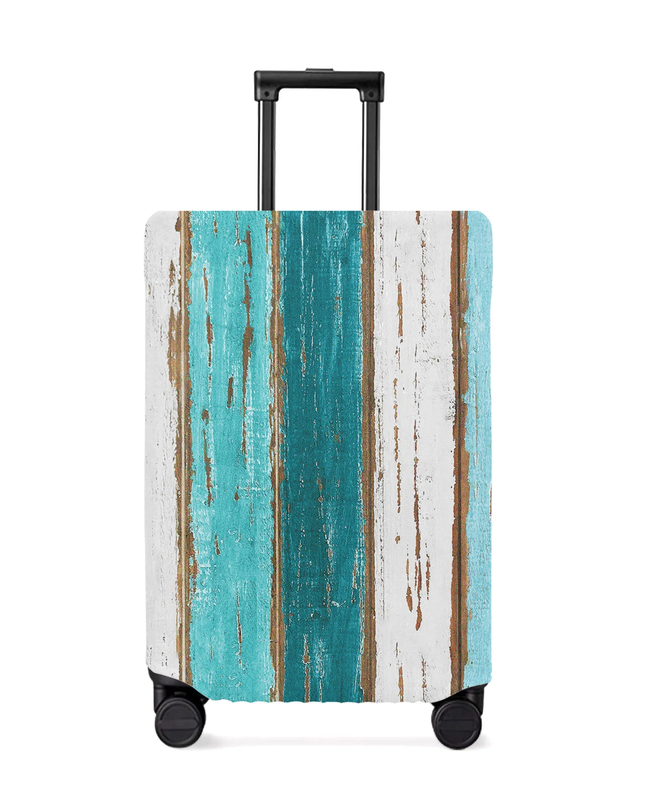 

Vintage Farm Barn Ocean Aqua Green Luggage Cover Stretch Baggage Protector Dust Cover for 18-32 Inch Travel Suitcase Case