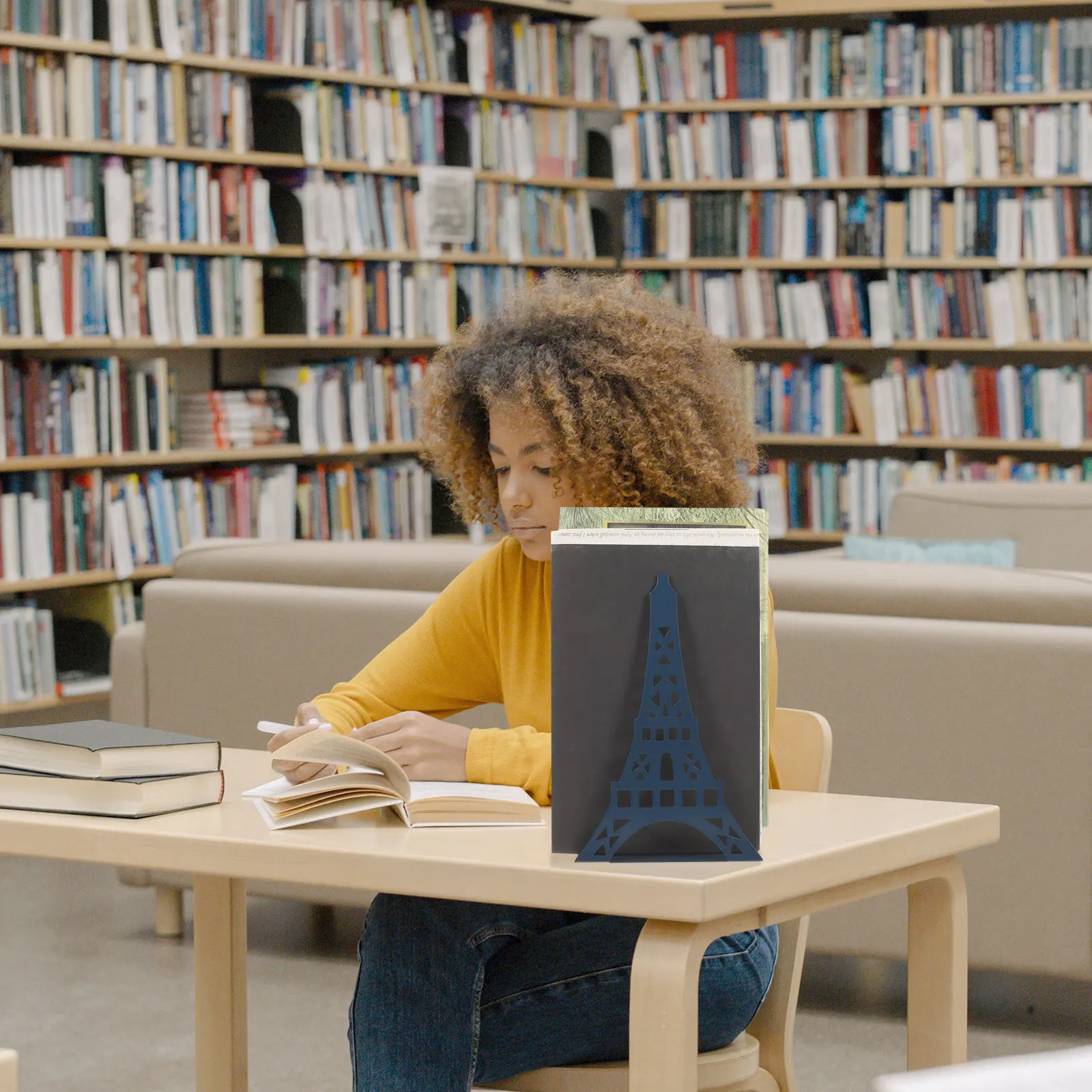 

2 Pcs Tower Bookends for Shelves Stand Bookshelf Metal Heavy Bookstand Display Stands Reading Rack