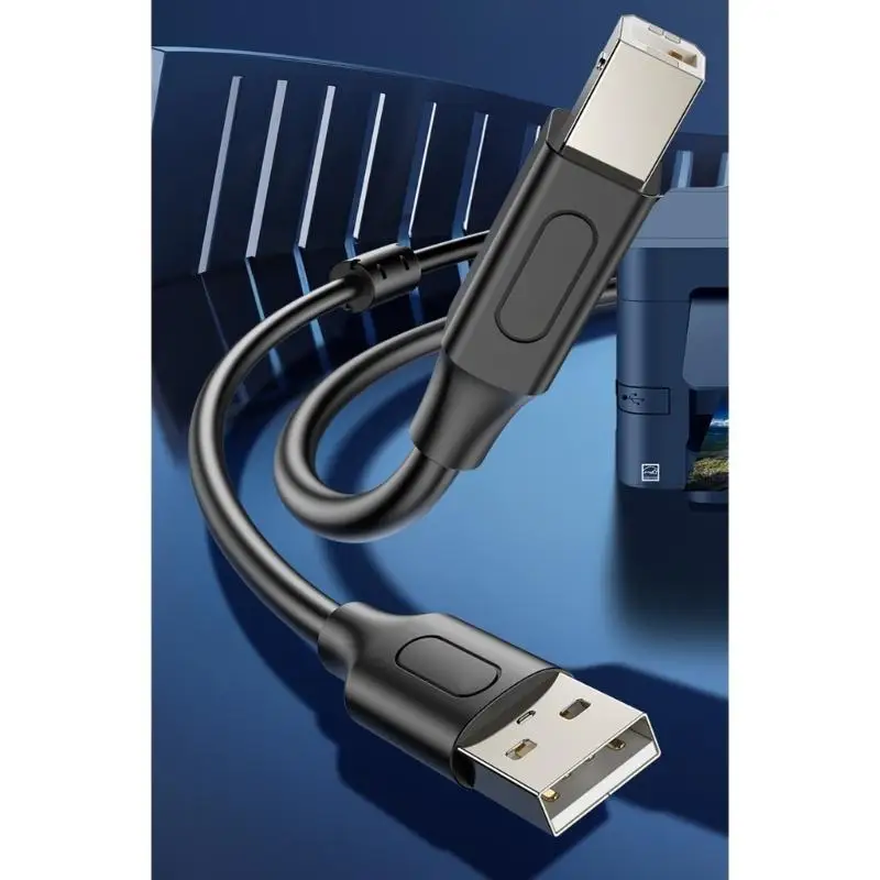 652F USB Printer Cable Braid USB 2.0 Male to USB B TYPE B Male Cable Scanner Cord High Speeding Printer Cable Replacement