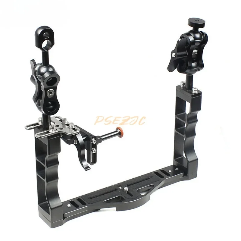 Aluminum Alloy Two Handed Diving Bracket DSLR Micro Single Motion Camera Adjustable Two Handed Bracket