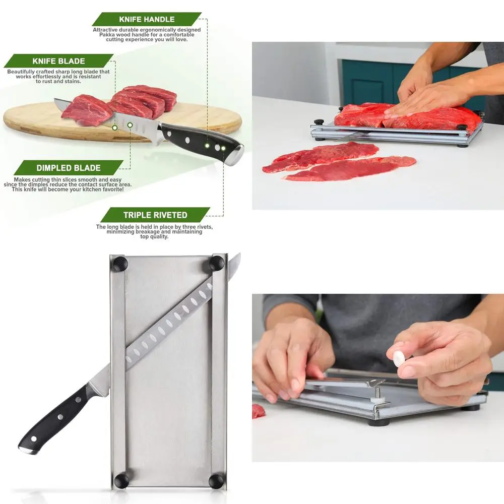 

Stainless Steel 10-Inch Jerky Maker with Professional Carving Knife and Cutting Board