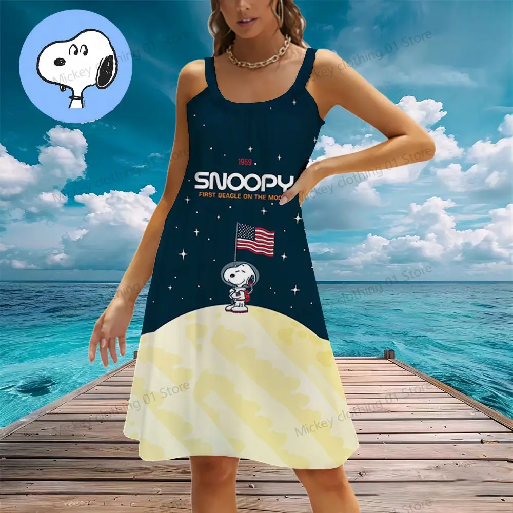 Kawaii SnoAmendments Femmes Robes De Plage Y2k S-3XL Boho Sanurgente Sling 2024 Anime Élégant Chic Robe D'été Loisirs Mode Sexy Wear