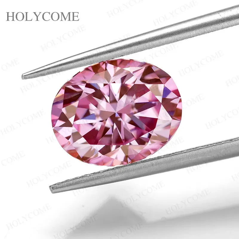 Moissanite ovaal geslepen losse steen roze rood geel paars handgemaakte VVS1 Lab gemaakt diamant GRA certificaat kralen voor sieraden DIY