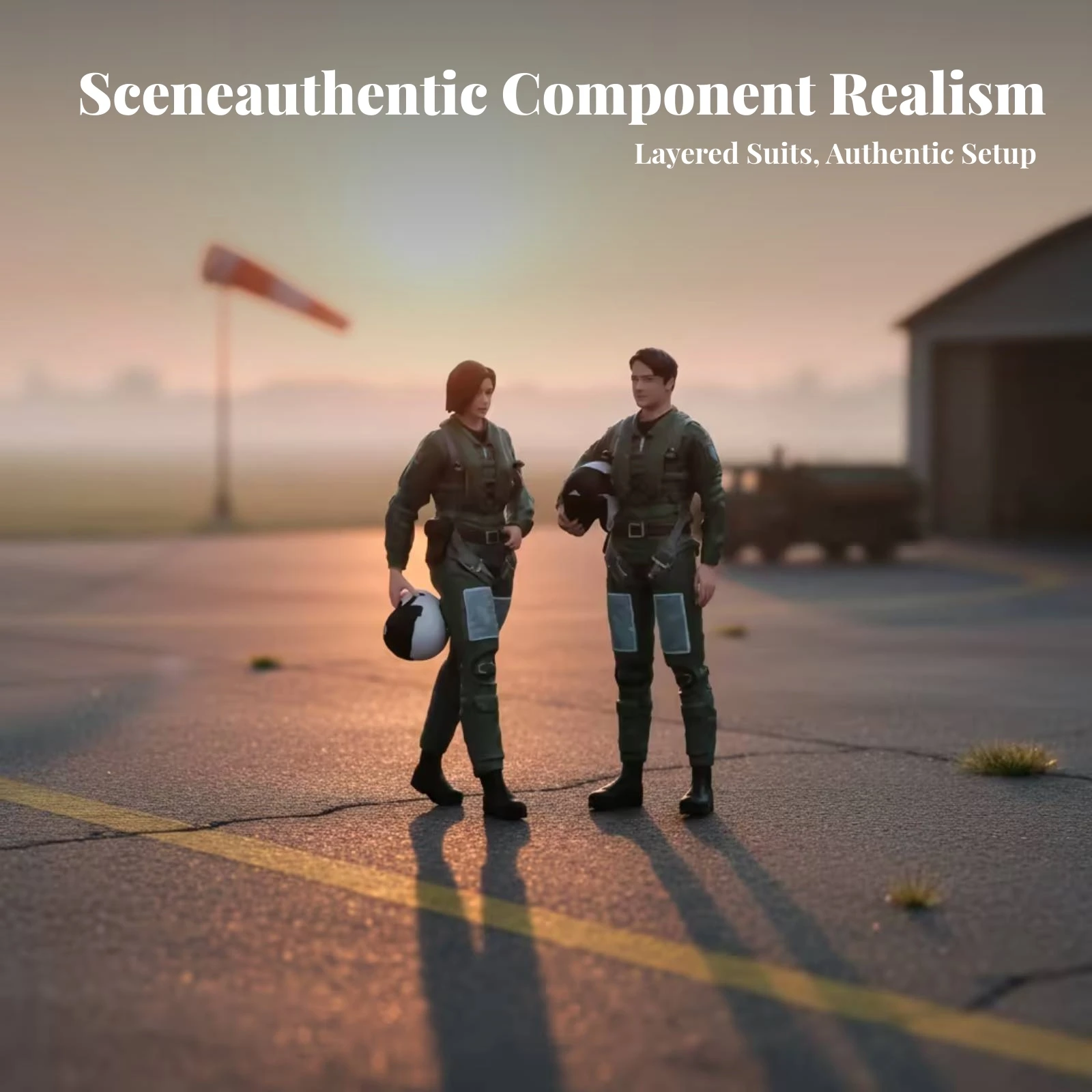 2 Pieces 1/18 Scale Pilot Figures Authentic Pilot Figure Toy Molded Vintage for Collectors, Dioramas, Desk Display