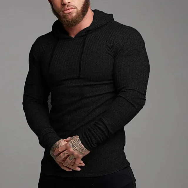 New Fashion Winter Hooded Sweater Men Warm Turtleneck Mens Sweaters Slim Fit Pullover Men Classic Sweter Men Knitwear Pull Homme