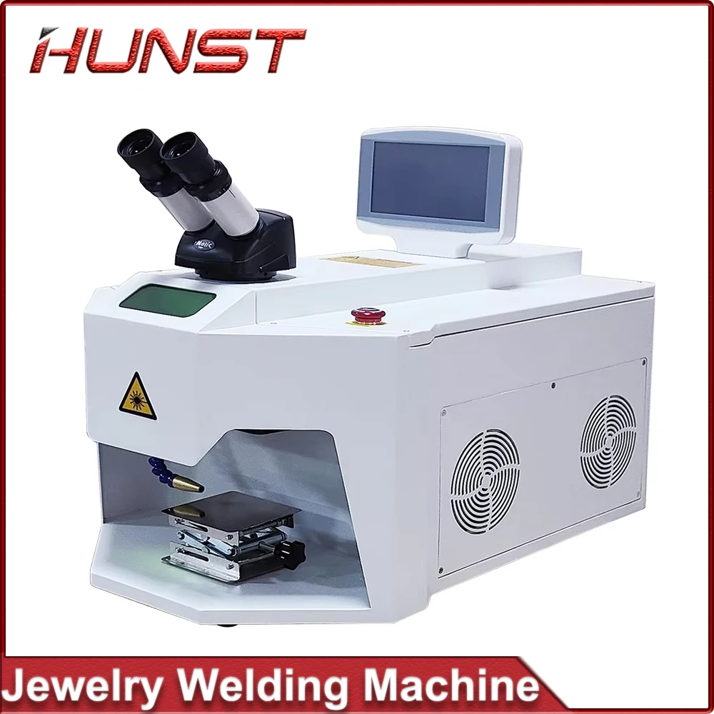 HUNST 200W Jewelry Laser Spot Welder Laser Welding with HD CCD Microscope for Gold and Silver Chain Link Pendant Ring Medical