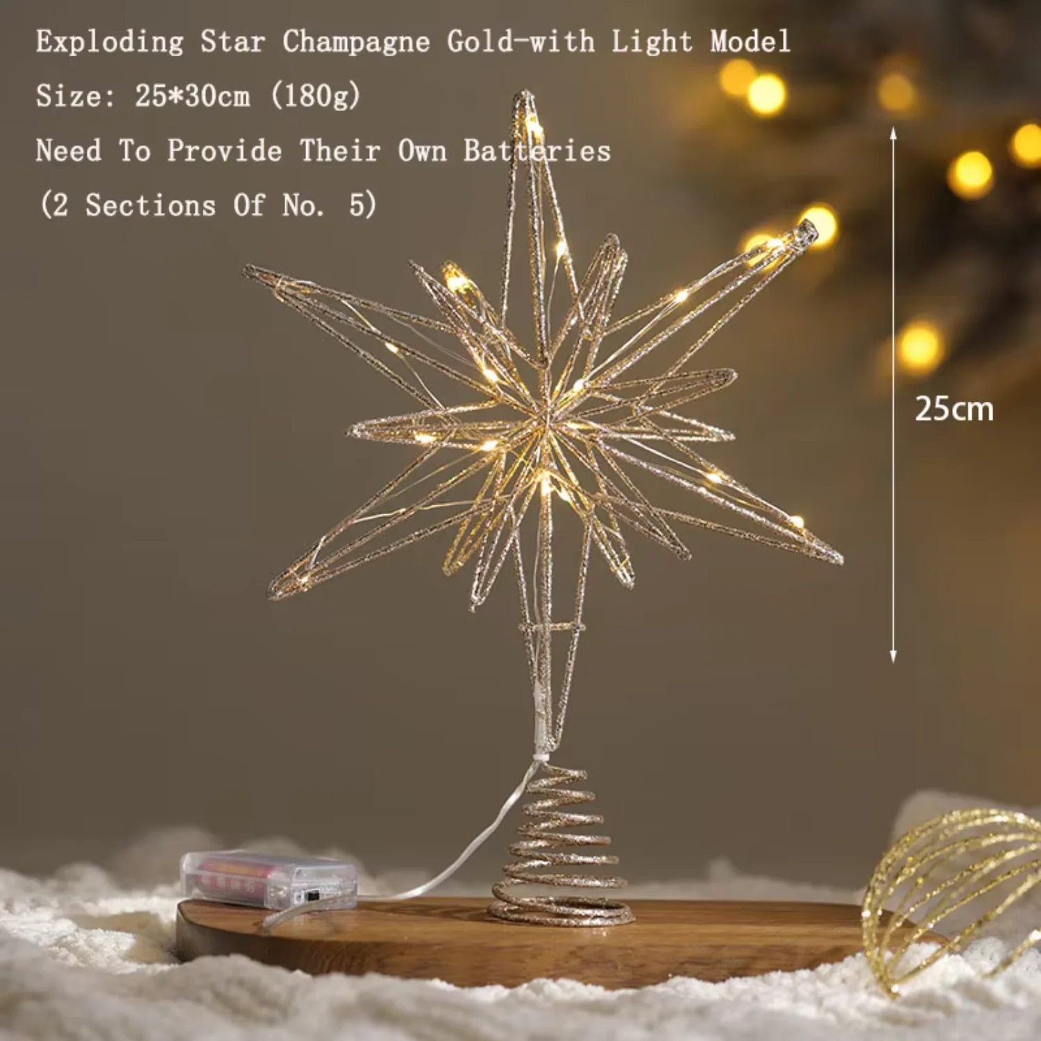 

2024 Festival Atmosphere Exquisite Surprise Price Topper Christmas Tree Top Decoration