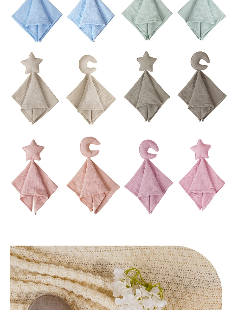 Baby Baumwolle Musselin Bequeme Decke Nette Katze Puppe Für Kleinkinder Kinder Schlaf Beschwichtigen Handtuch Kinder – Detail 7