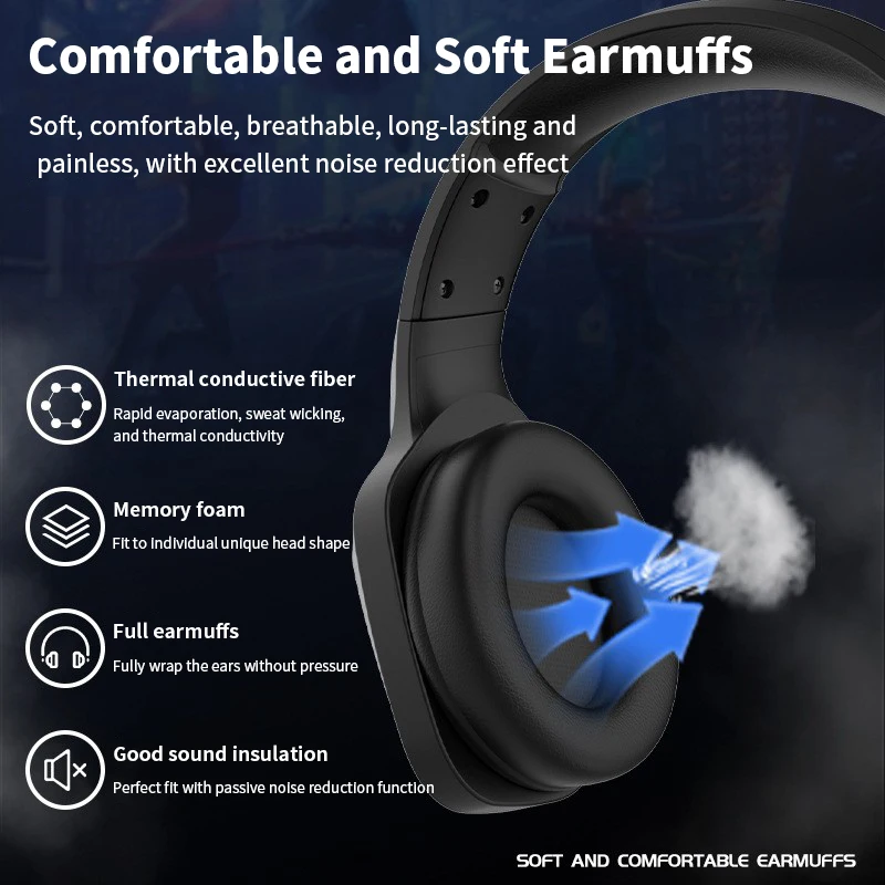 Professional Wired Headphones Gaming Headset with Microphone RGB Light High Quality Sports Cable Headphones for PC PS4 PS5 XBox