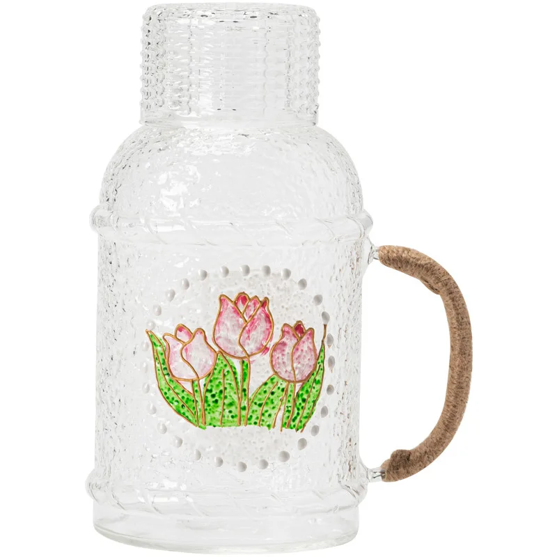 

retro high-value cold kettle glass high temperature resistant household living room large-capacity teapot cold kettle set