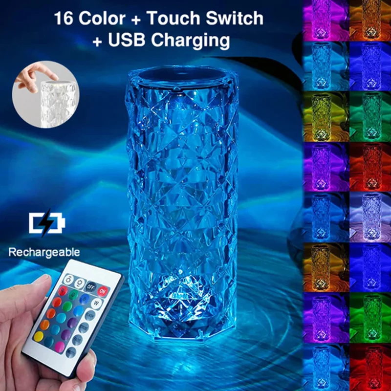 Crystal Table Lamp-Create Colorful Atmosphere Bedroom/living Room/party Through Remote And Touch Control Atmospheric Lamp LT035