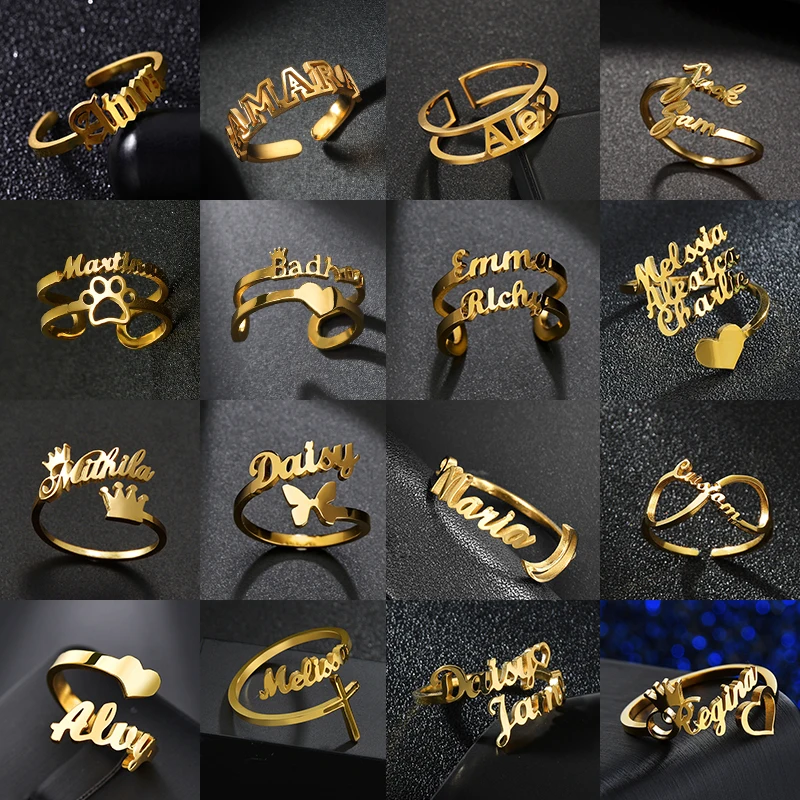 

Nextvance Custom Name Ring Adjustable Infinity Butterfly Opening Fashion Personalized Name Baby Couples Creativity Gift Birthday