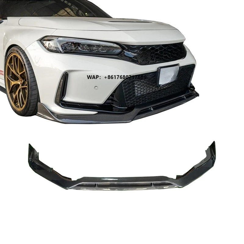 PU Carbon Perfect Fit for Civic TypeR FL5 Carbon Fiber Front Lip Front Bumper Lower Lip AD Style Body Kit