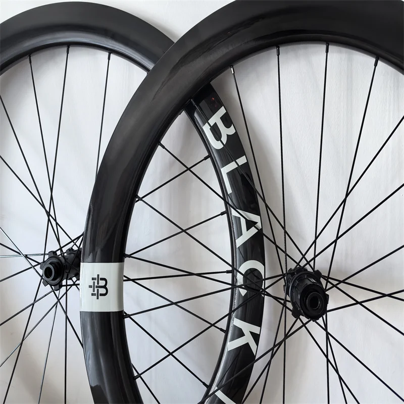 BLACK INC 700C Road Bike Disc Brake Carbon Wheelset 38/50/60/88mm Depth 25/28mm Width Clincher/Tubeless/Tubular Custom Logo