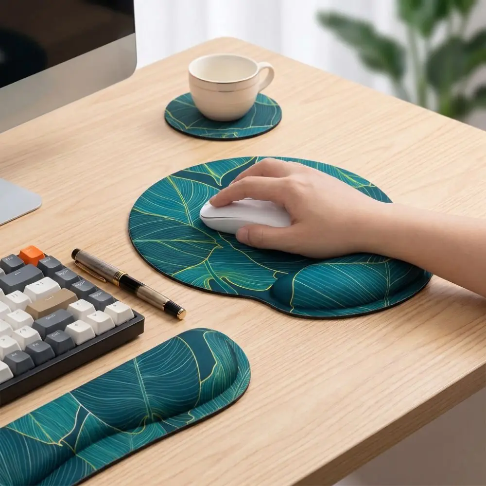 3Pcs/Set Comfortable Keyboard Wrist Rest Set Soft Non-Slip Base Wristband Mouse Mat Coaster with Wrist Rest