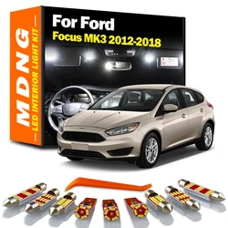 14Pcs For Ford Focus MK3 2012 2013 2014 2015 2016 2017 2018 Car LED Interior Map Dome Trunk Glove Box Light Kit Sun Visor Bulb