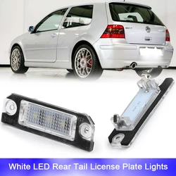 2pcs LED Rear Tail License Number Plate Backlight Reverse Stop Lamp For VW Golf 4 5 Lupo Polo 9N Passat 3C B6 Limousine White