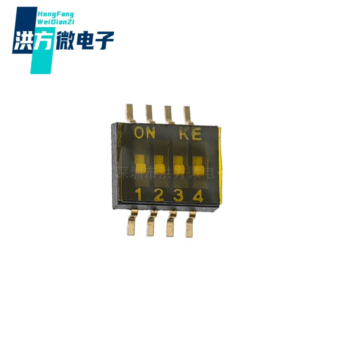 5PCS original, dip switch, 1.27mm spacing, KE, SMD, low handle adhesive, gold-plated, 4-position switch, model: DSHP04TSGER