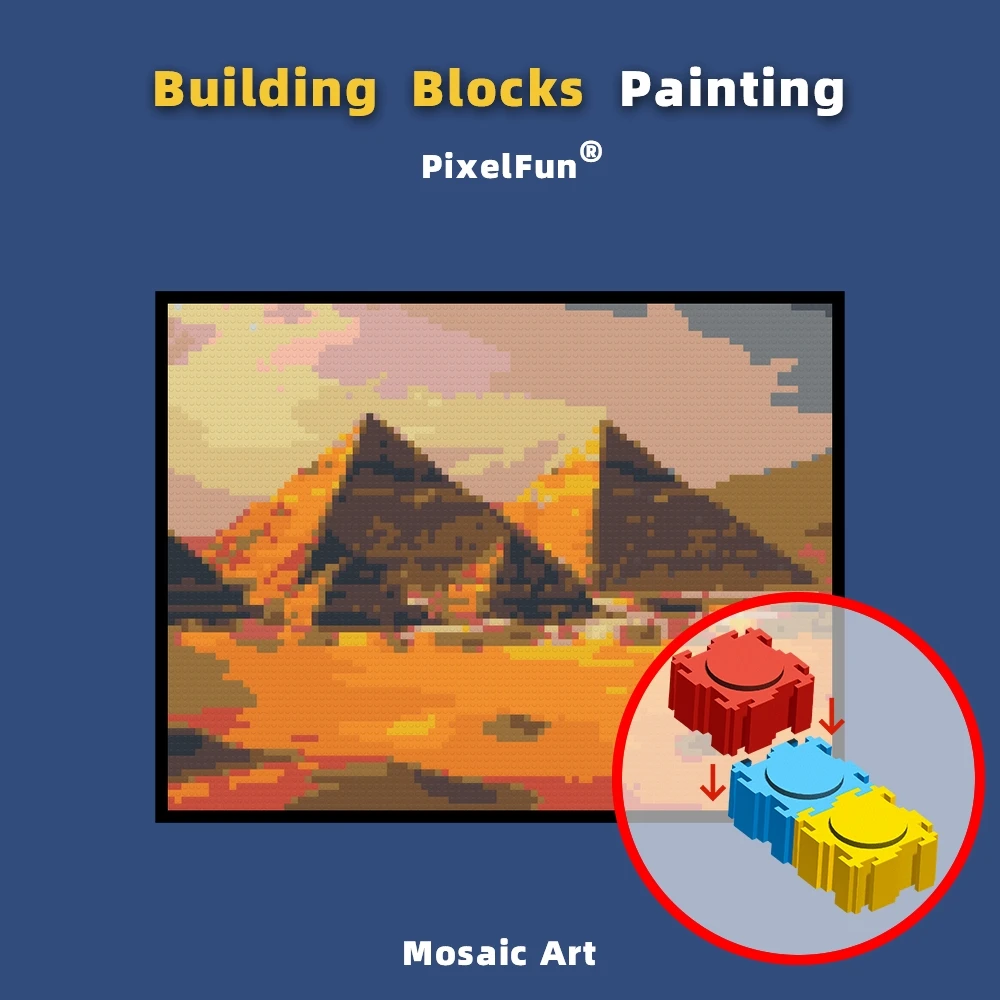 Pyramid DIY Building Blocks Painting Mosaic Pixels Art Photo Custom Home Decor Birthday Christmas Gifts For History Enthusiasts