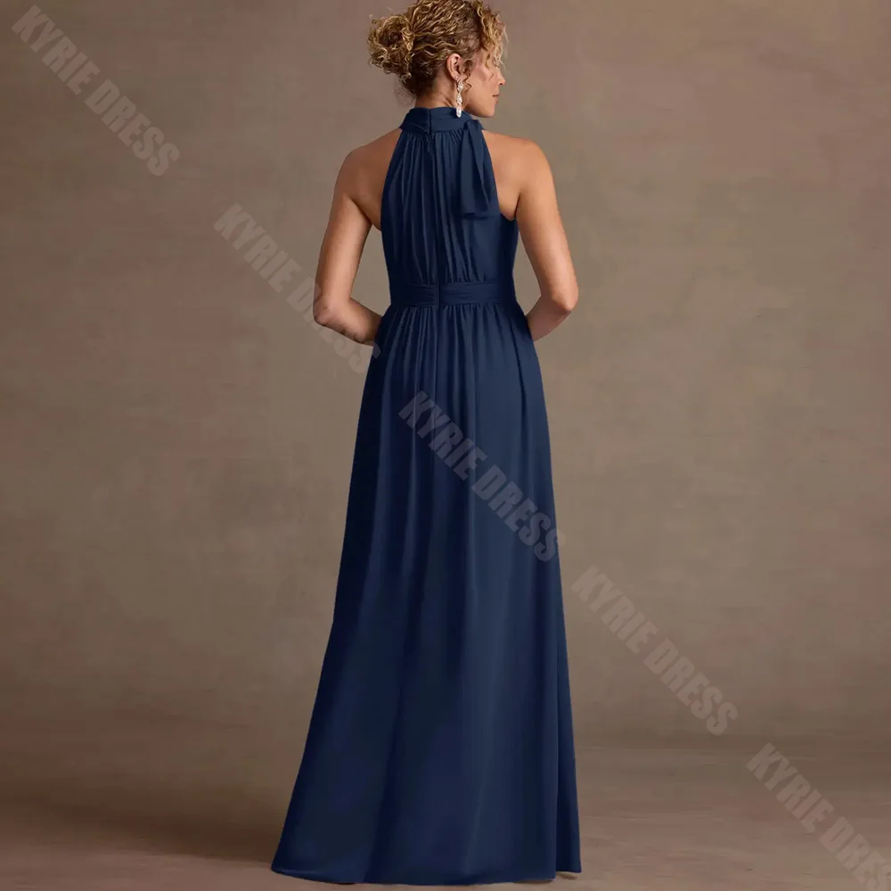 Customized Mother of The Bride Dresses Fashion Halter Neck Sleeveless A Line for Woman Wedding Guest Gowns Formal Evening Dress