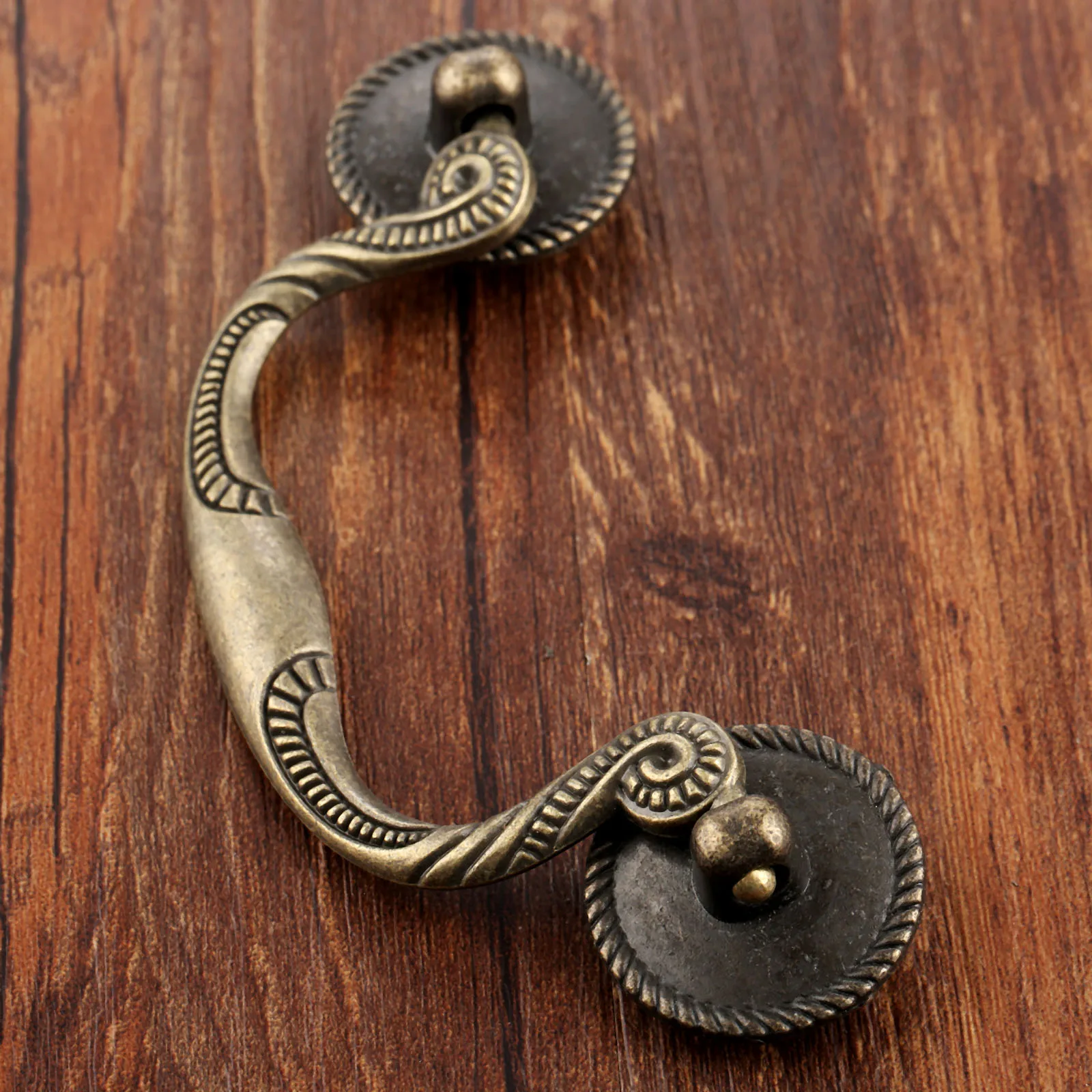 1pc Retro Knob Cupboard Door Kitchen Cabinet Wood Jewelry Box with screws 129*55mm Furniture Hardware