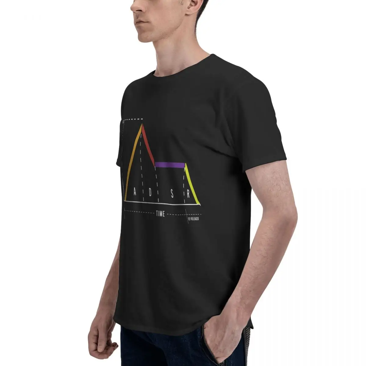 Men ADSR Synthesizer Synth Music Lovers Gifts Awesome T Shirt Streetwear Oversized O-neck Cotton Sleeve T Shirts For Men