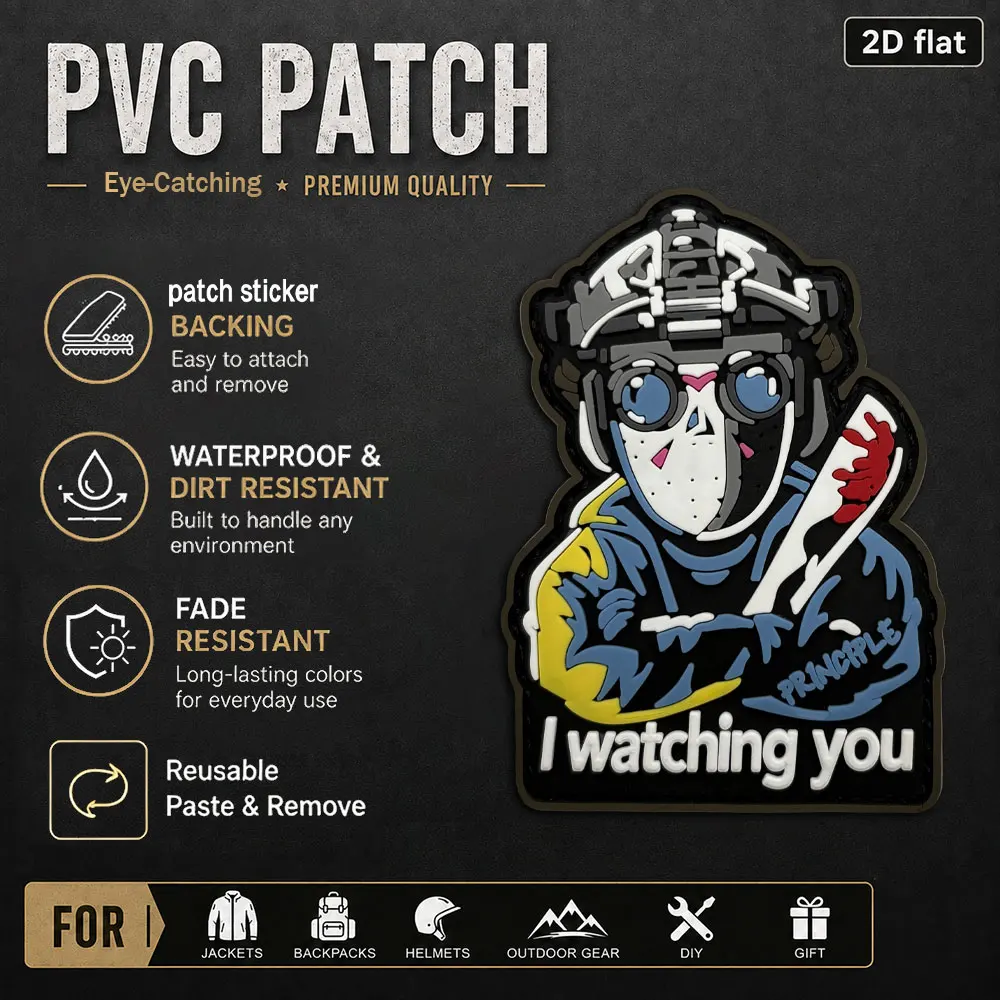 1Pc2Pc3Pc Optional Trendy Cool Character Images and Unique Patterns Pvc Glow-In-The-Dark Arm Patches Badge Stickers for Jackets, Bags, Helmets DIY Decoration Stickers with Fleece Backing
