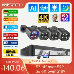 Miecu-sistema de cámaras de seguridad impermeables, sistema de videovigilancia CCTV de 8 canales, 4K, 8MP, POE, Audio bidireccional, detección facial, visión nocturna a Color