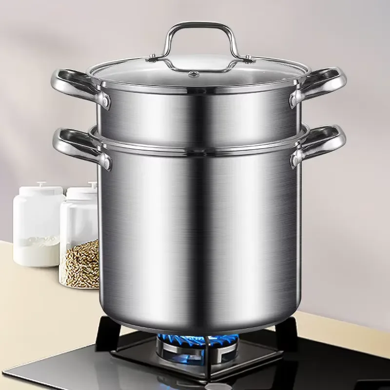 Stainless Steel Couscous Pot 2 Layer Steamer with Oil Basket Kitchen Cookware for Healthy Cooking Multi Purpose Steam Pan