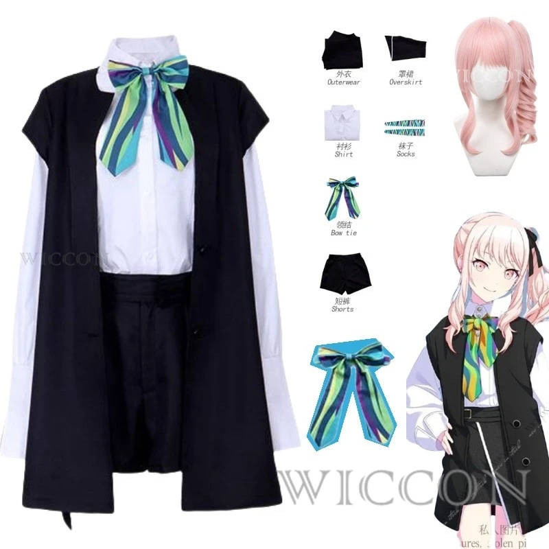 PJSK Akiyama Mizuki Cosplay Costume Wig Project Sekai Colorful Stage PJSK 25 o 'clock, Nightcord Daily Outfit RolePlay Comic-Con