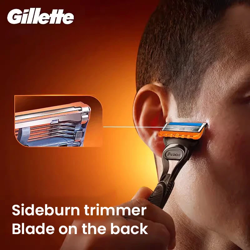 Gillette Razor Fusion 5 Ultra Thin Blade Men\'s Razor with Sideburn Trimmer 1 Handle 5 Razor head 1 Stand