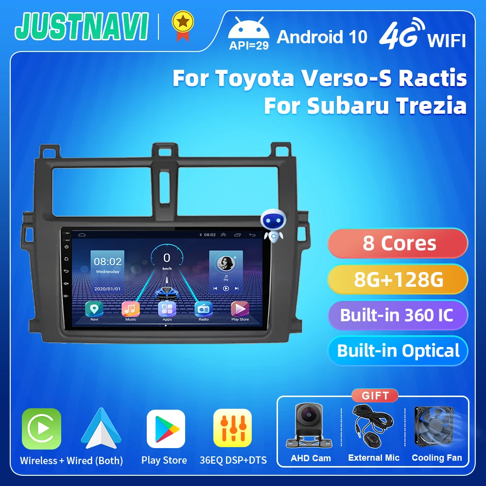 

JUSTNAVI QT5 Android10 Car Radio For Toyota Verso-S Ractis Subaru Trezia Multimedia Player GPS Navigation Stereo Carplay No 2din