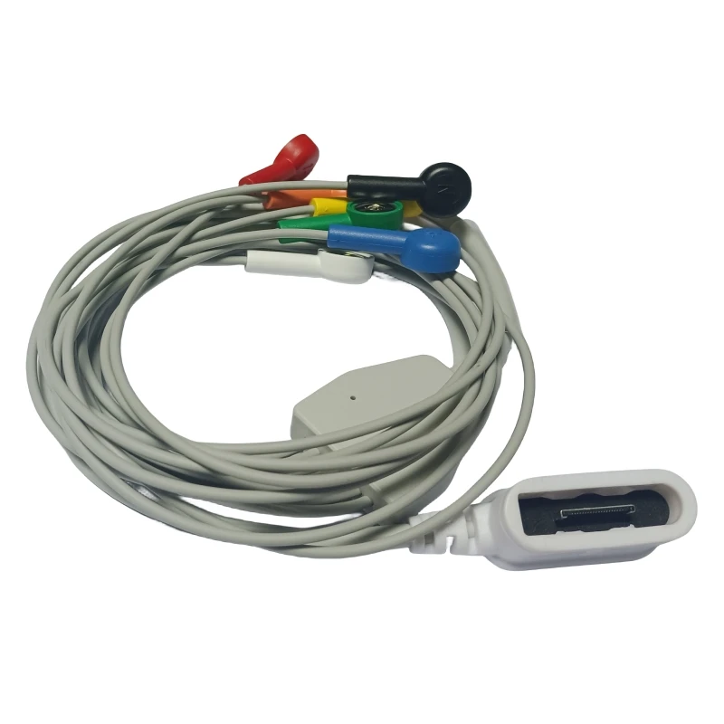 ECG Holter Cable For GE Seer 1000 Recorder Monitor ECG Leads 7 Leadwires Snap IEC Standard 2067634-020