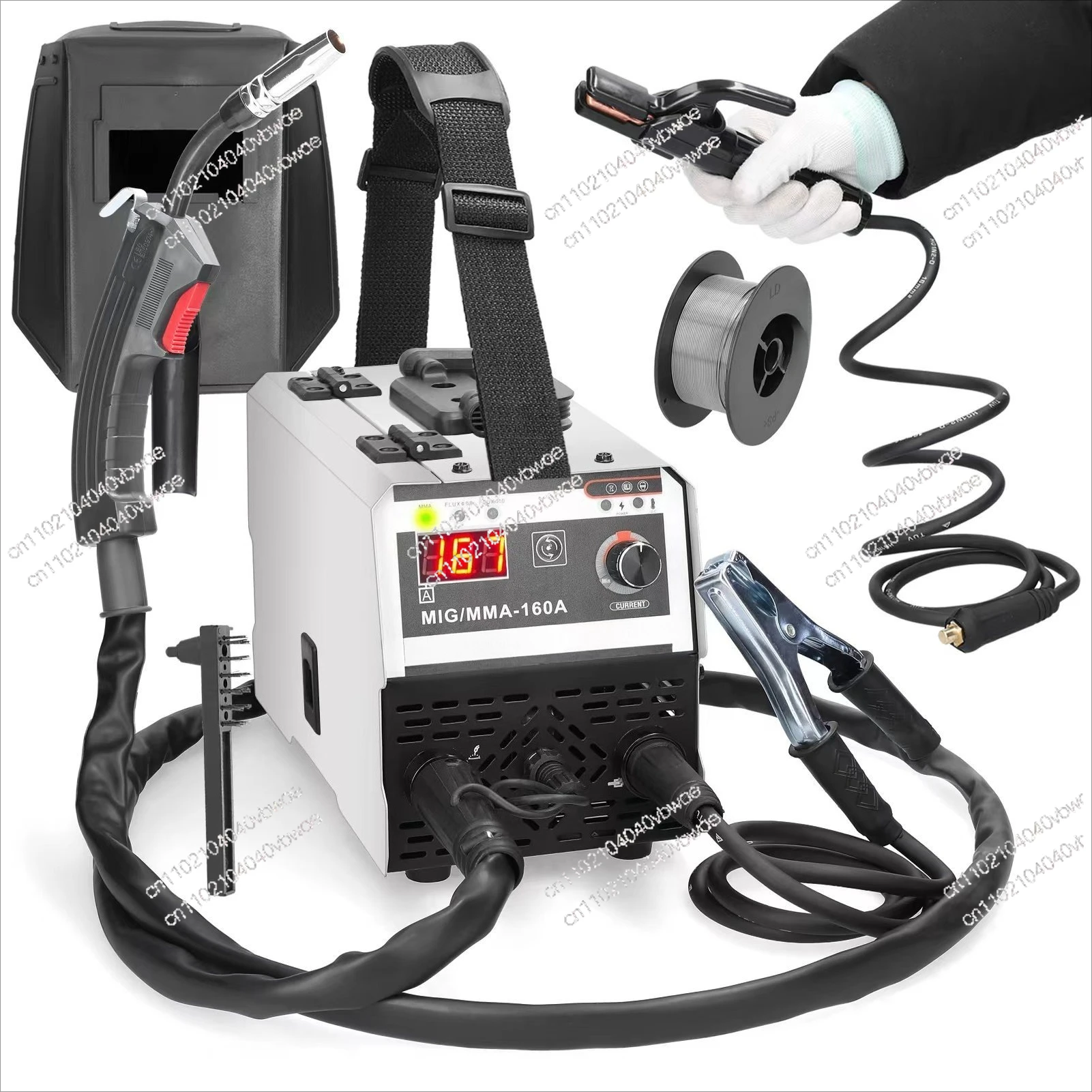 

120А Европейский стандарт 220В с аксессуарами Безагазный сварочный аппарат MIG/MMA-160A 1 кг