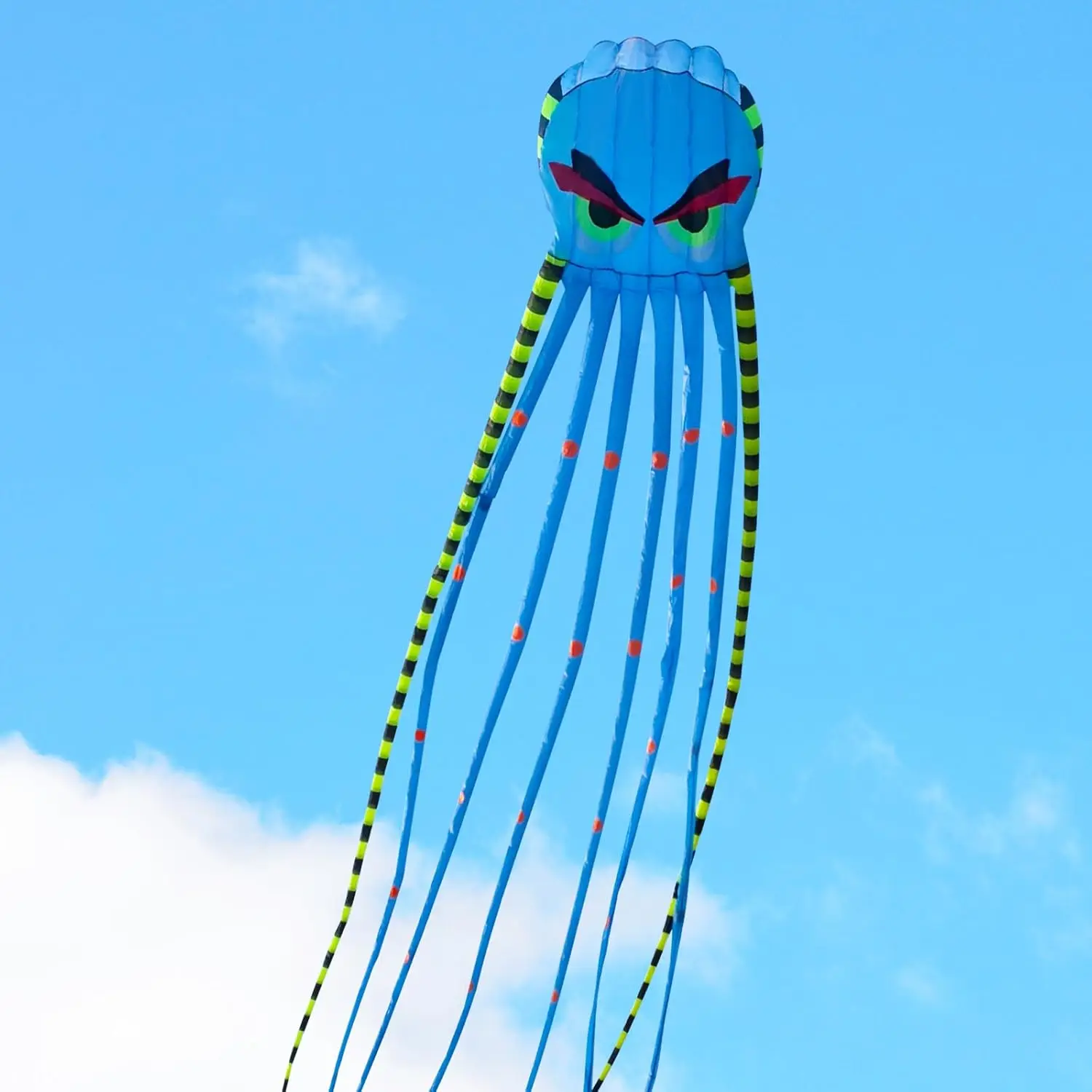 

Гигантский воздушный змей-осьминог 26 футов для активного отдыха на природе, большой 3D-змей с катушкой для пляжа и парка - прочный, легко летать с ним.