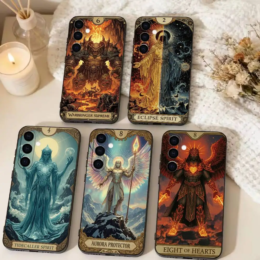 Egypt Mysterious T-Tarot  Phone Case For Samsung Galaxy A73,A72,A71,A70,A53,A52,A51,Others Soft Black Cover