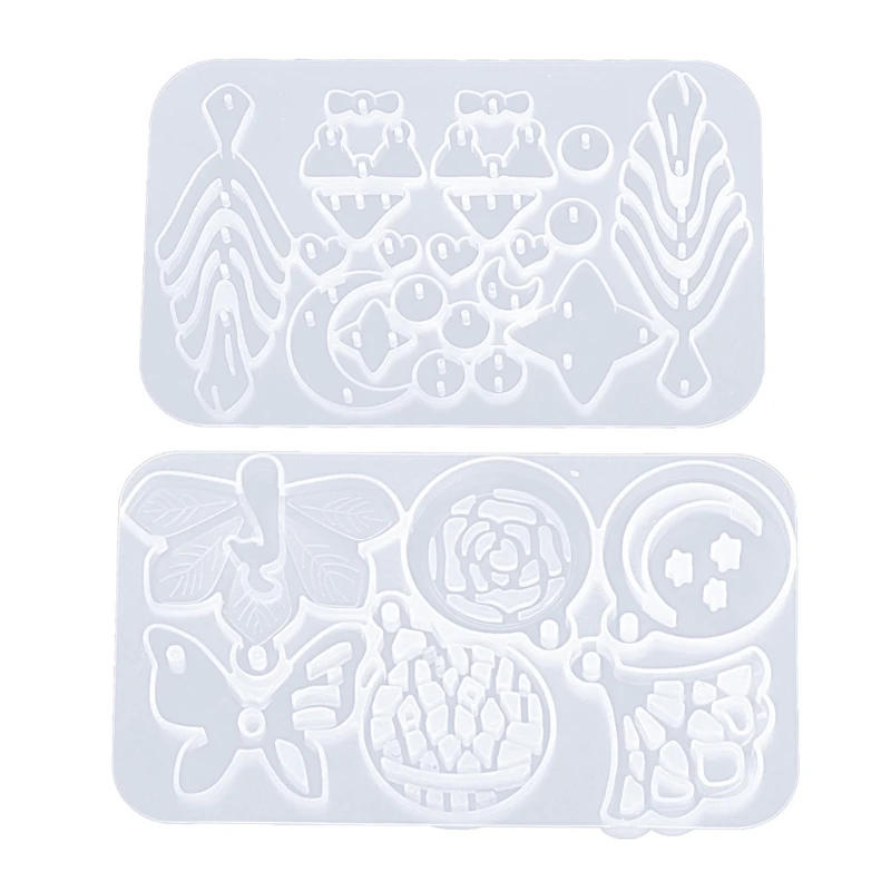 DIY Resin Jewelry Mold Set, Silicone Multi Cavity Casting Mold for Pendants, Earrings, Charms and Handmade Craft Projects