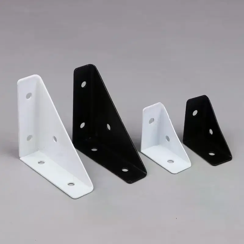 4PCS Right Triangle Corner Supports White Black Wooden Furniture Corner Connector Fasteners Suitable For Beds Cabinets
