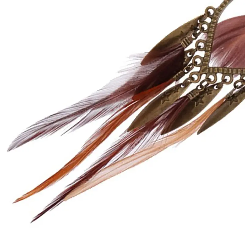 Fashion Exotic European Alloy Feather Long Drop Earrings For Women Girls