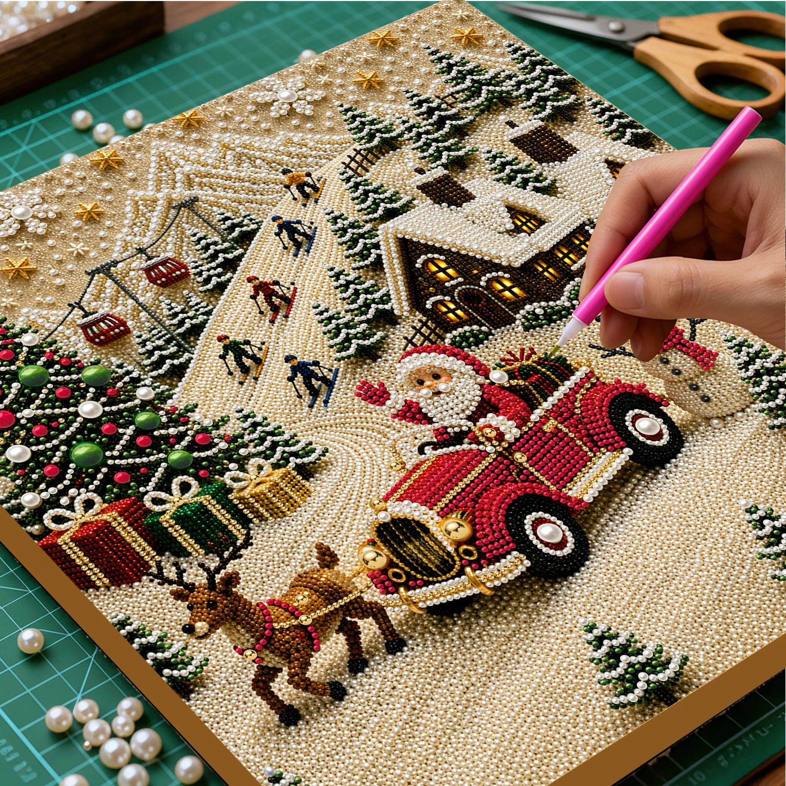 Kit Lukisan Mutiara DIY dengan - Resin Art Frame ulasan dan harga