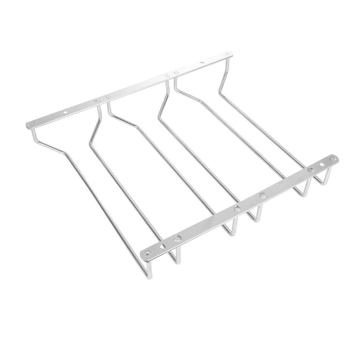 

Goblets Hanging Rack Under Cabinet Glass Holder Stemware Organizer for Bar Kitchen (Three Rows)