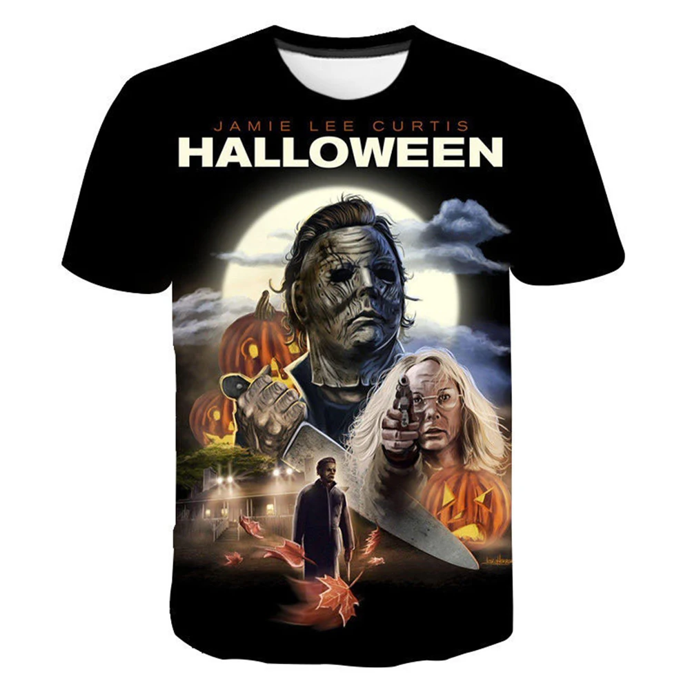 

Michael Myers 3D Printing T-shirt Men's Personality Horror T-shirts Cool Casual Tops Summer Street Men's Short Sleeve Clothing