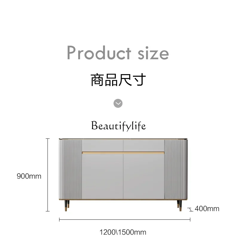 yj5Light Luxury Stone Plate Sideboard Cabinet Modern Minimalist Italian Restaurant Storage Entrance Cabinet
