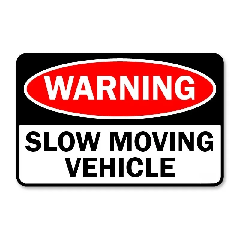 Waterproof Anti Scratch 15cm PVC Warning Slow Vehicle Self Adhesive Decal Sticker For Car Van Camper Lorry