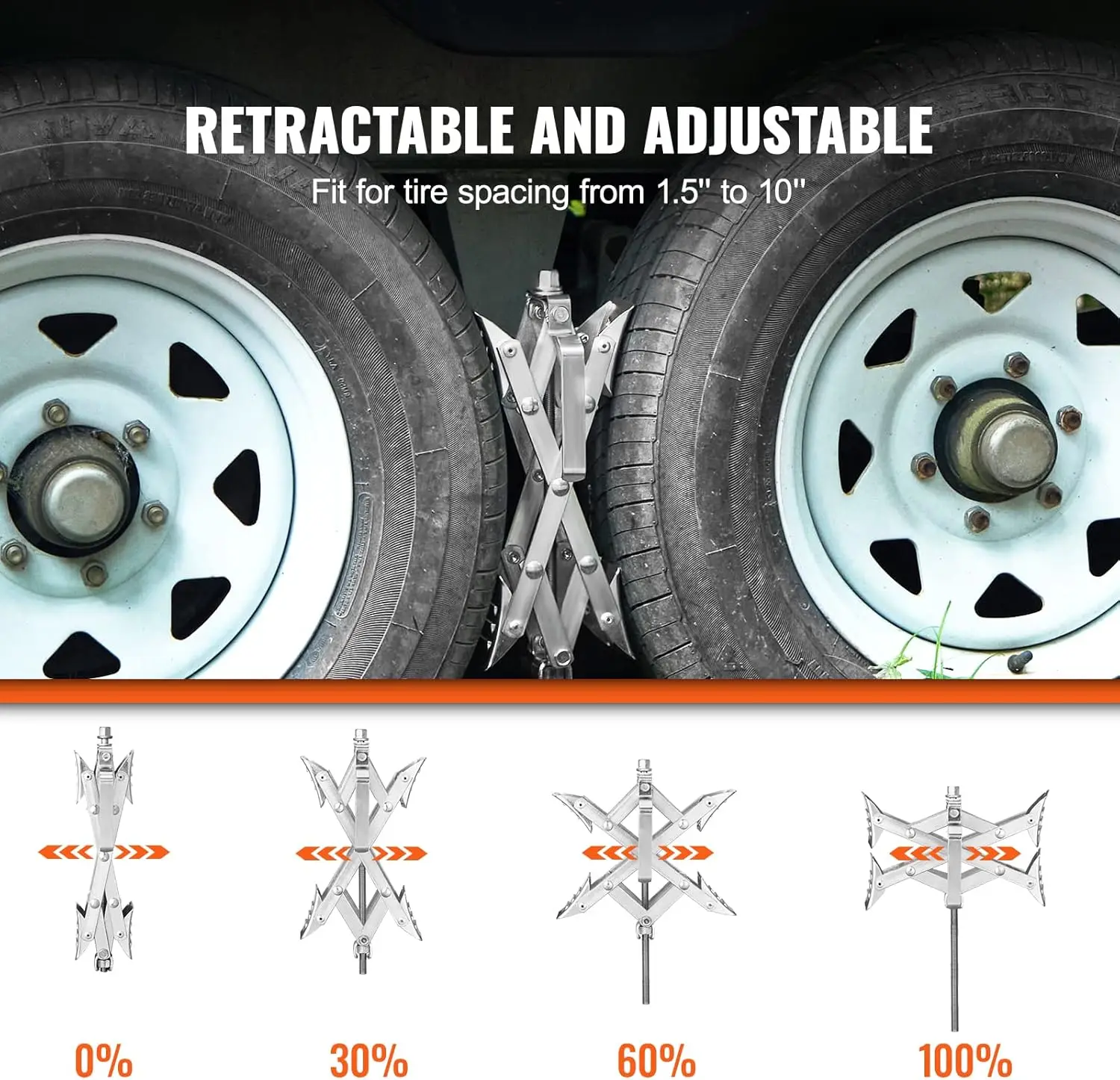 Penstabil Roda Camper, Penstabil Roda Penstabil RV Berbentuk X, Cocok untuk Ruang Ban 1,5 "hingga 10", 2 Set Tersumbat Roda