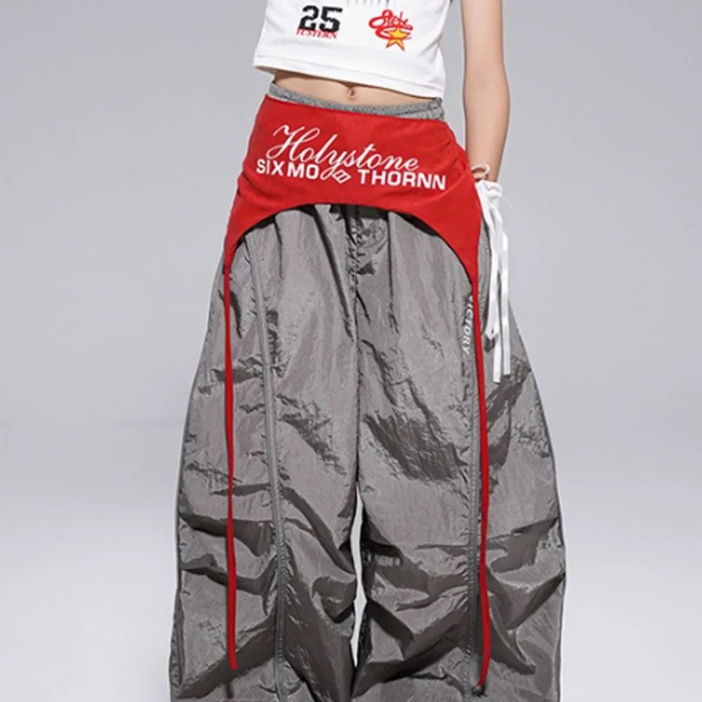 

Джинсы Брюки Декор Вышитый Цветок Кружева Мини-юбка Нерегулярные Прозрачные Юбки со рюшами Y2K Уличная одежда Harajuku Занавеска для ягодиц