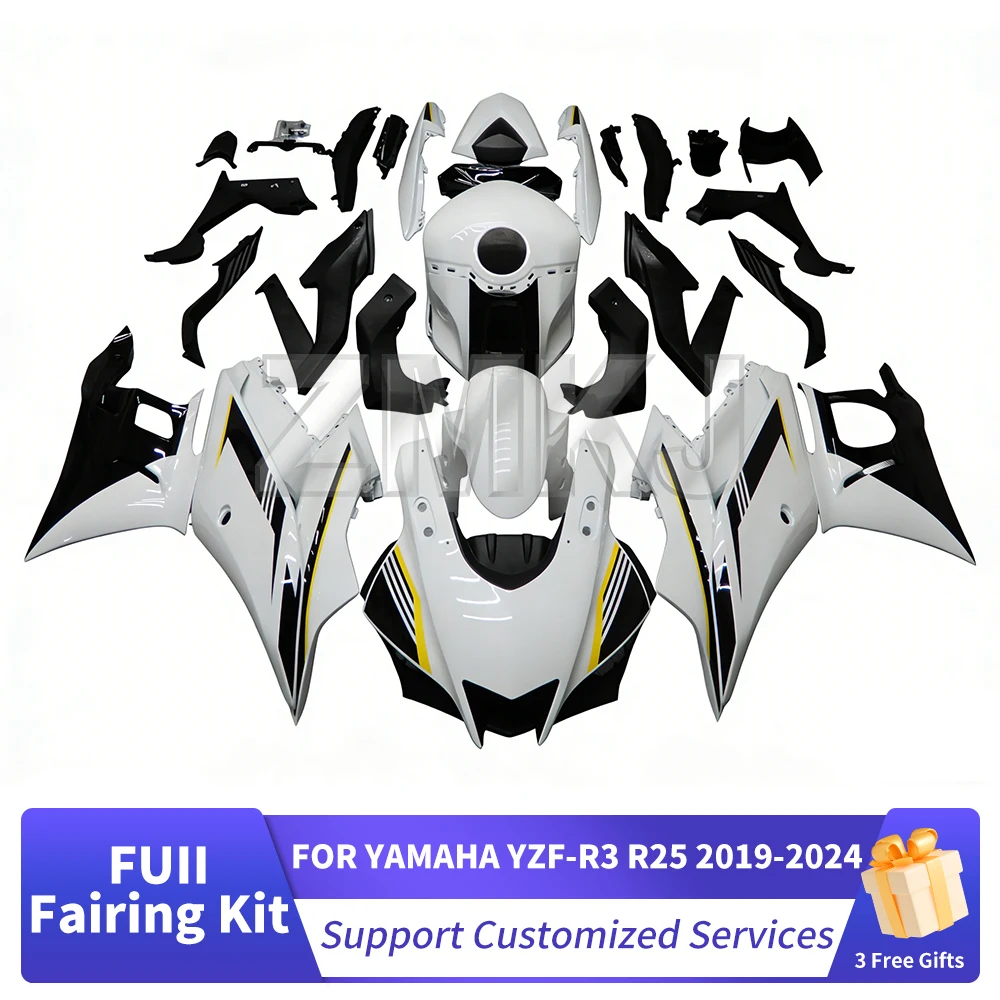 

For YAMAHA YZF-R3 YZF-R25 2019-2024 Motorcycle Fairing Set Body Kit Decoration Plastic Guard Plate Accessories Shell Injection