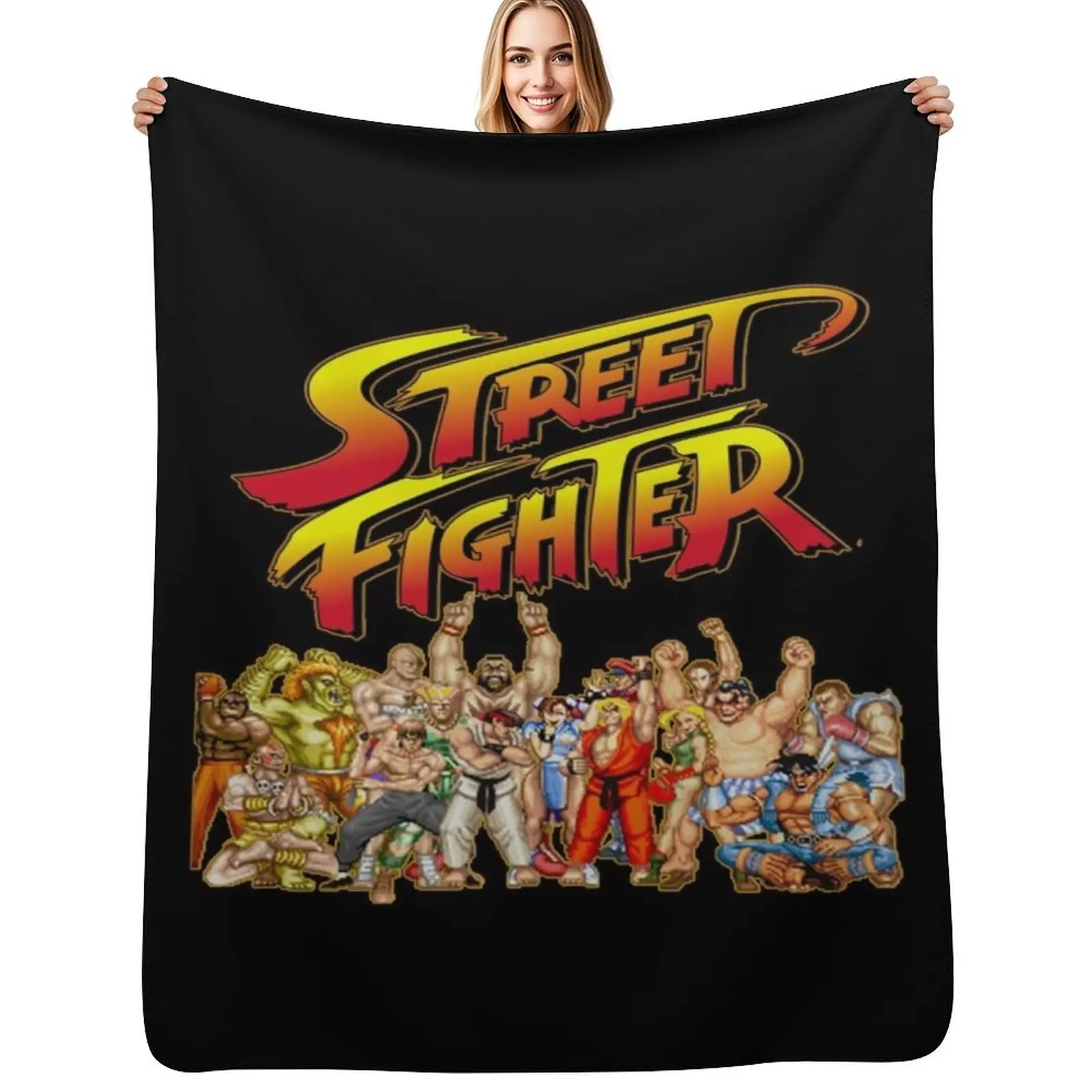 

Street Fighter retro game Throw Blanket Stylish Decor Blanket Gift for Friends Roommate