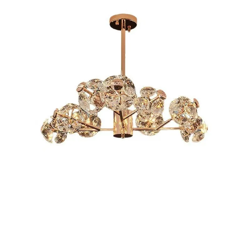 Crystal light luxury modern bedroom living room dining room, room study meteor shower chandelier